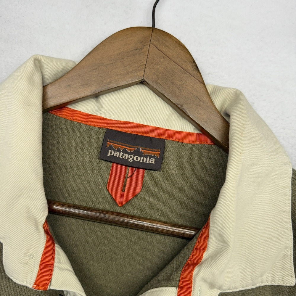 Patagonia Rugby Shirt Mens 2XL Green Long Sleeve Polo Cotton Collar Thick Work - Picture 6 of 10
